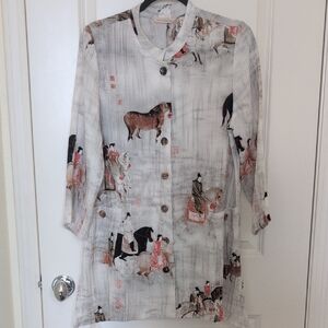 Women's Printed Button-Up Jacket